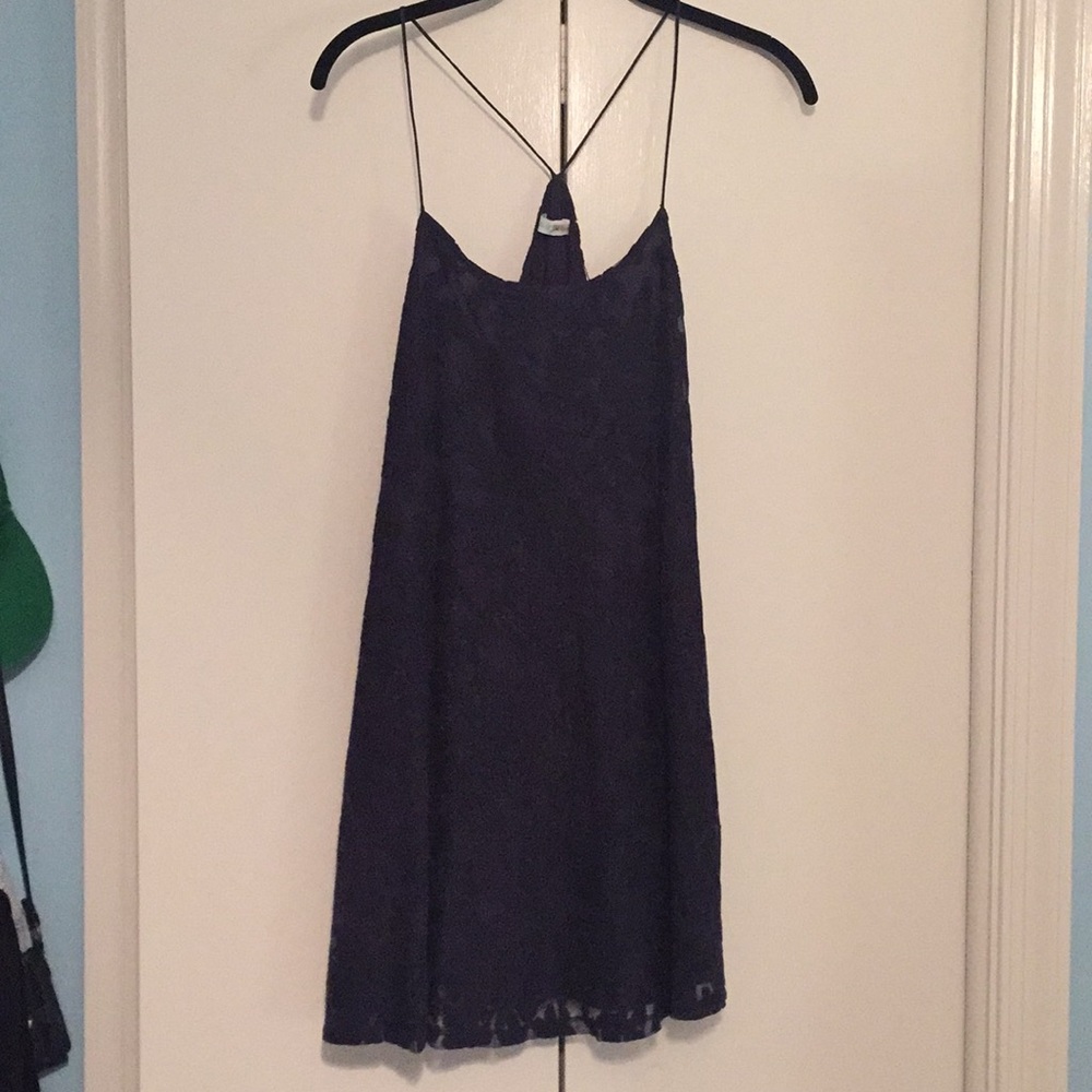 Navy Blue Lace Dress, Size Medium
